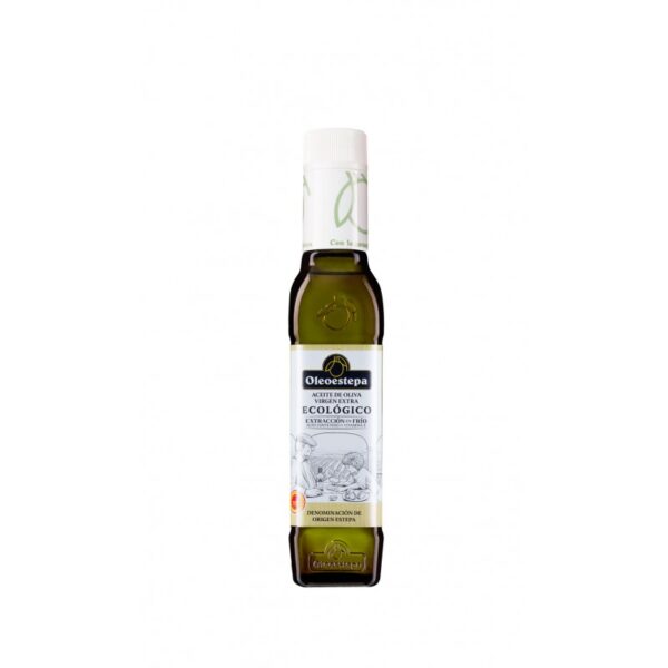 Botella cristal aceite de oliva virgen extra oleoestepa ecologico marca estepa