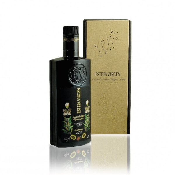 botella 500 ml con estuche aceite de oliva virgen extra oleoestepa premium marca estepa