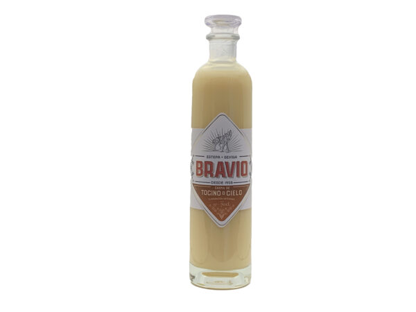 Botella 70 cl de crema sabor tocino de cielo anis bravio marca estepa