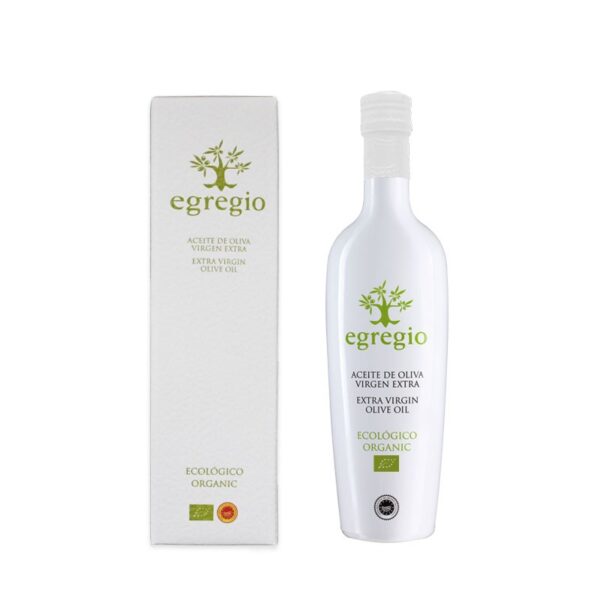 estuche 1 botella 500 ml aceite de oliva virgen extra egregio ecologico oleoestepa marca estepa
