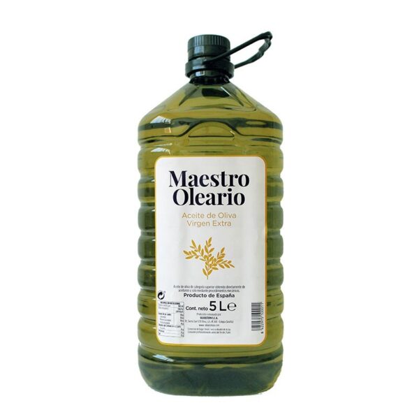 Botella plastico 5 litros aceite de oliva virgen extra maestro oleario oleoestepa marca estepa