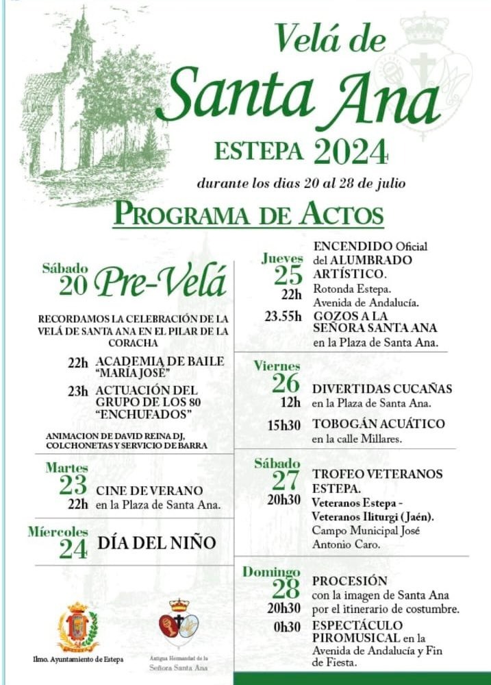 Cartel Programa de actos Velá de Santa Ana Estepa