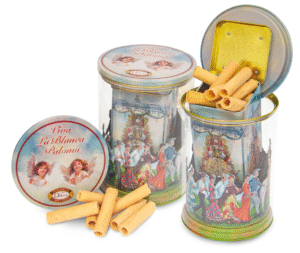 LATA MUSICAL ROCIERA CON MINI BARQUILLOS DE CANELA 75g